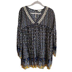 Umgee Paisley Boho Mini Dress Tunic Medium